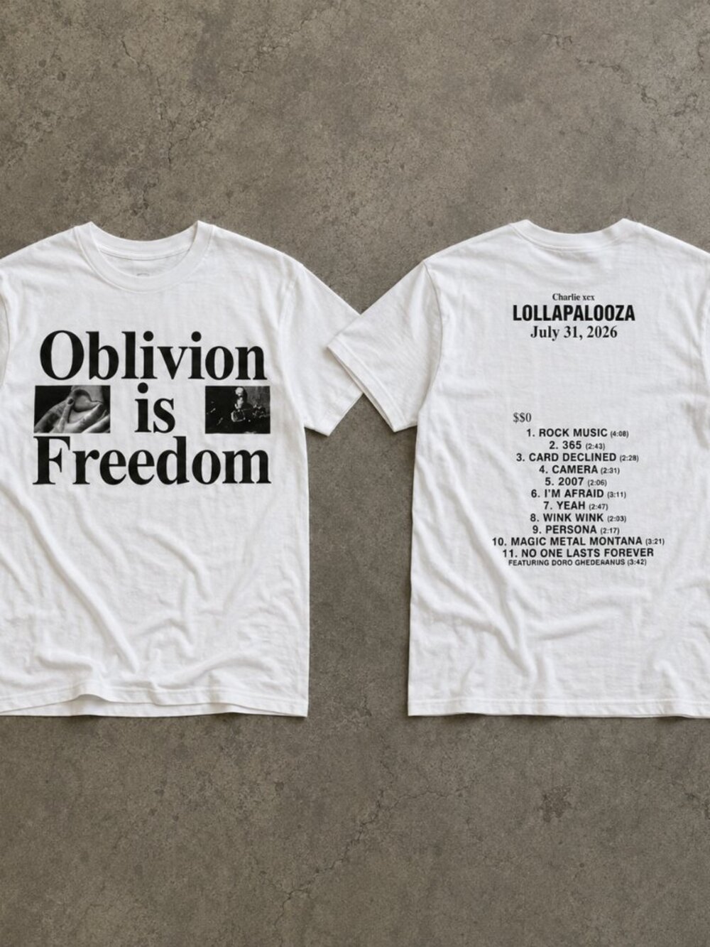 Charli XCX Oblivion Is Freedom Lollapalooza Chicago July 31 2026 T-Shirt
